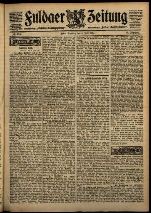 Erste Ausgabe vom Samstag, den 09. Juli 1904.