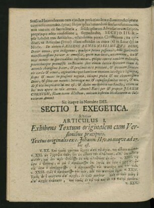 Sectio I. Exegetica.