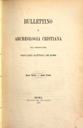 Bullettino di archeologia cristiana. 3, 3. 1878