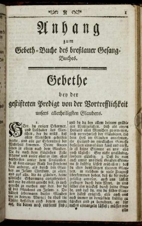 Anhang zum Gebeth-Buche des breßlauer Gesang-Buches.