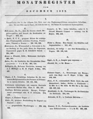 Monatsregister December 1839