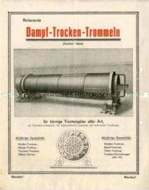 Rotierende Dampf-Trocken-Trommeln