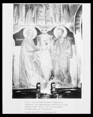 Die Apostel Petrus und Paulus mit einem Kirchenmodell