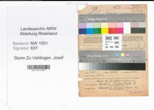 Entnazifizierung Josef Von Sturm Zu Vehlingen , geb. 19.03.1901 (Baecker)