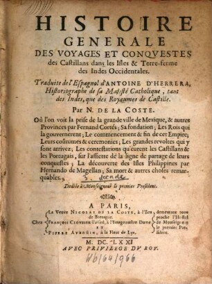 Histoire generale des Voyages ... dans les Isles ... des Indes occidentales, 3. 1671