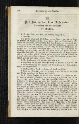 ¬Die¬ Hirten bei dem Jesuskind : Behandlung auf der Unterstufe