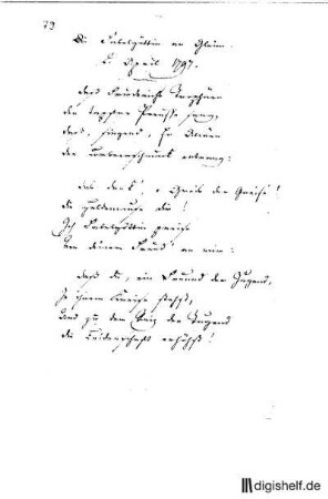 79: Brief von Unbekannt an Johann Wilhelm Ludwig Gleim
