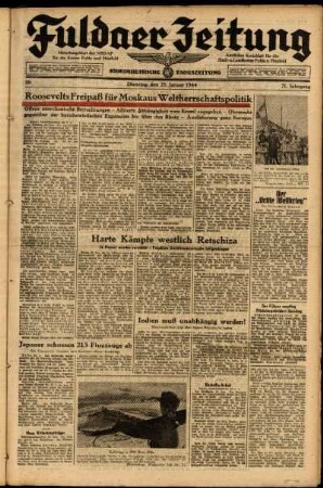 Ausgabe vom Dienstag, den 25. Januar 1944.