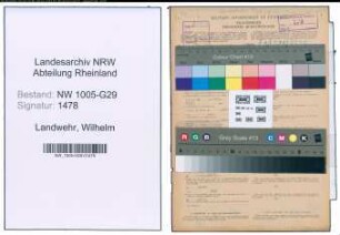 Entnazifizierung Wilhelm Landwehr , geb. 27.01.1903 (Beamter)