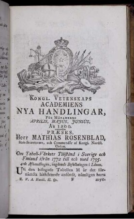 Om Tabell-Värkets Tillstånd i Sverige och Finland ifrån 1772 till och med 1795