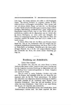 Erziehung zur Aristokratie
