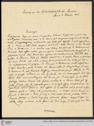 Brief von Antonio Canova an Ercole Consalvi, 08.10.1815