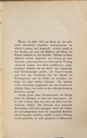 Beitrag zur Wirkung des Aconitins : Inaug.-Diss.