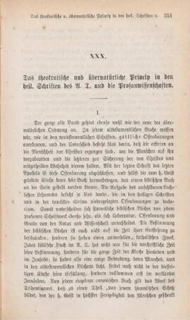 351-367 Das theokratische und übernatürliche Princip in den heiligen Schriften des A.T. und die Profanwissenschaften : I.
