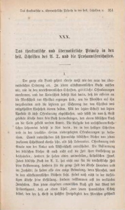 351-367 Das theokratische und übernatürliche Princip in den heiligen Schriften des A.T. und die Profanwissenschaften : I.