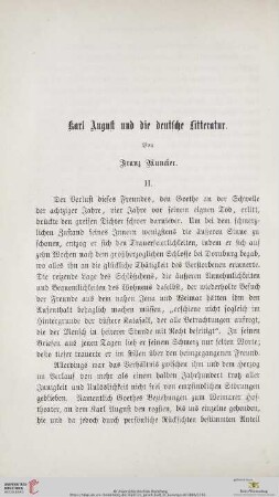 Karl August und die deutsche Litteratur, 2