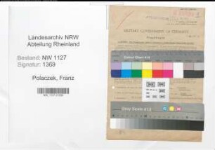 Entnazifizierung Franz Polaczek , geb. 26.07.1901 (Lehrer)