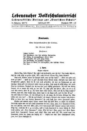 Mondamin : eine Kasperkomödie für Kinder ; Lebensnaher Volksschulunterricht - Lehrpraktische Beilage zur "Deutschen Schule"