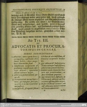 Ad Tit. III. De Advocatis Et Procuratoribus In Genere