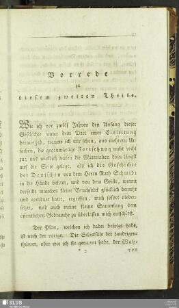 Vorrede zu diesem zweiten Theile