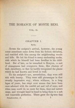 Transformation : or, the romance of Monte Beni ; in two volumes, 2