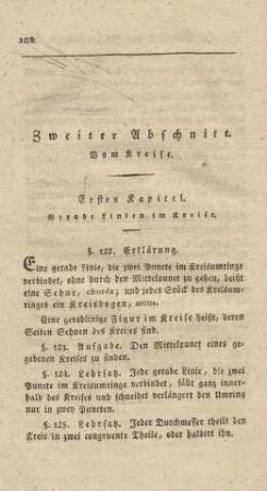 Erstes Kapitel. Gerade Linien im Kreise