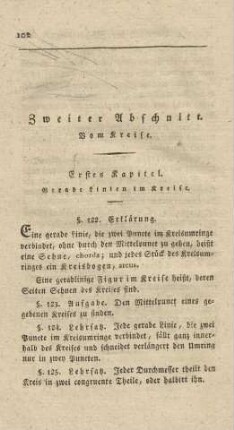 Erstes Kapitel. Gerade Linien im Kreise