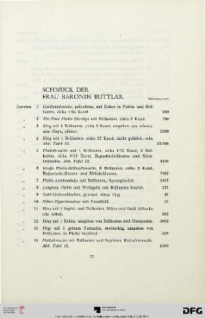 Schmuck der Frau Baronin Buttlar (Nr. 1-55)