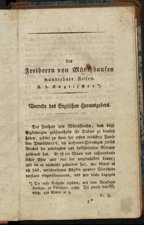 Vorrede des Englischen Herausgebers