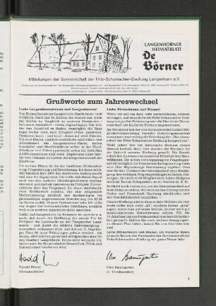 Grußworte zum Jahreswechsel
