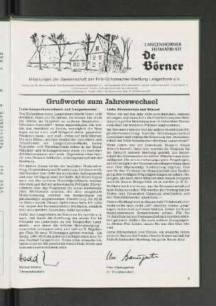 Grußworte zum Jahreswechsel