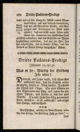 280-291, Dritte Paßions-Predigt
