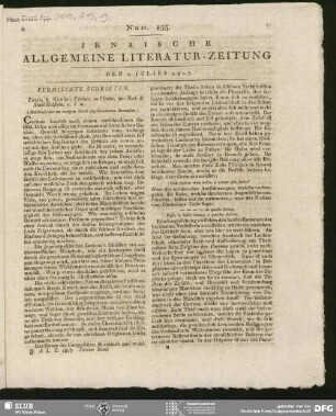 Jenaische allgemeine Literatur-Zeitung, Nr. 153, vom 02.07.1807, Jena
