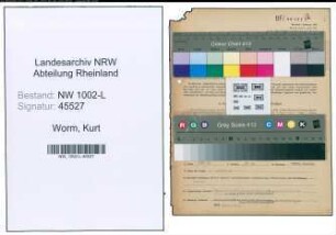 Entnazifizierung Kurt Worm , geb. 05.05.1900 (Sekretaer)