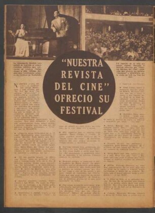 "Nuestra revista del cine" ofreció su festival