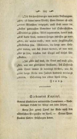 Siebentes Kapitel. General Chasteller's militairische Operationen ...