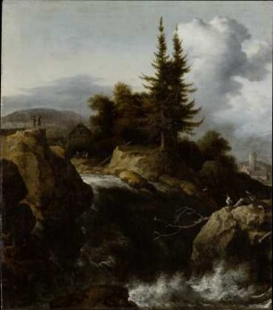Landschaft mit Wasserfall