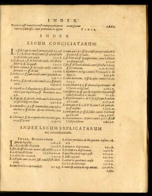 Index Legum Explicatarum aut emendatum.