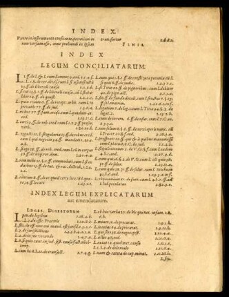 Index Legum Explicatarum aut emendatum.