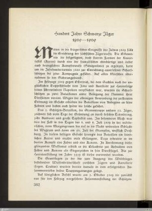 Hundert Jahre Schwarze Jäger 1809-1909