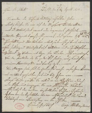Brief an B. Schott's Söhne : 06.04.1812