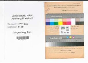 Entnazifizierung Fritz Langenberg , geb. 11.12.1921 (Polizeianwaerter)