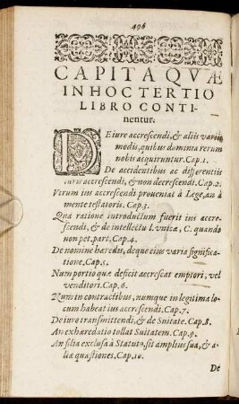 Capita Quæ In Hoc Tertio Libro Continentur.