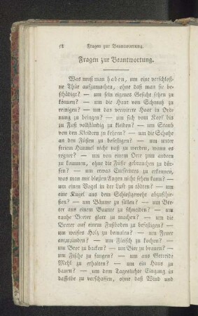 Fragen zur Beantwortung.