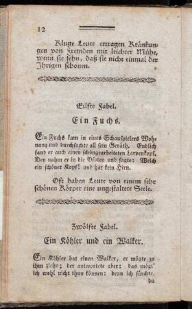 Eilfte Fabel. - Zwanzigste Fabel.