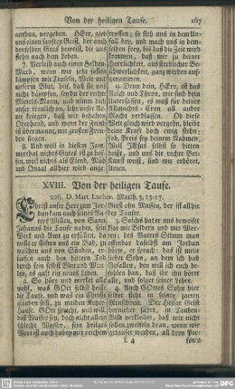 XVIII. Von der heiligen Taufe