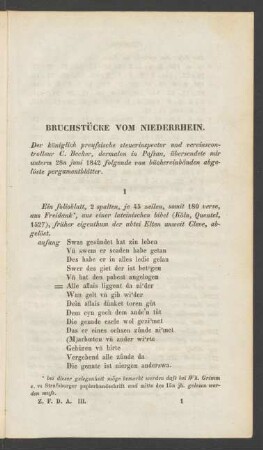 Bruchstücke Vom Niederrhein.