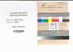 Entnazifizierung Heinrich Meis , geb. 25.02.1889 (Polizeibeamter)