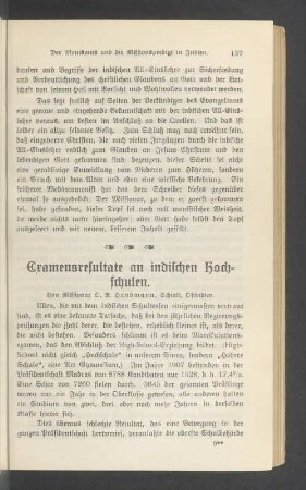 Examensresultate an indischen Hachschulen