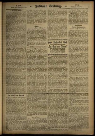 Zweite Ausgabe vom Dienstag, den 14. Januar 1913.